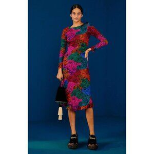Farm Rio Rainbow Mix Jersey Dress, size S, NWT!